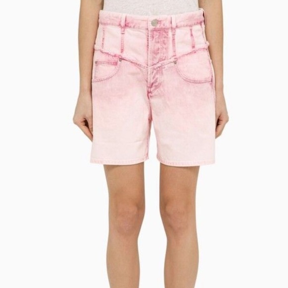 Isabel Marant 38 Light Pink Cotton Denim Shorts for Women SS24 Collection - Picture 1 of 13